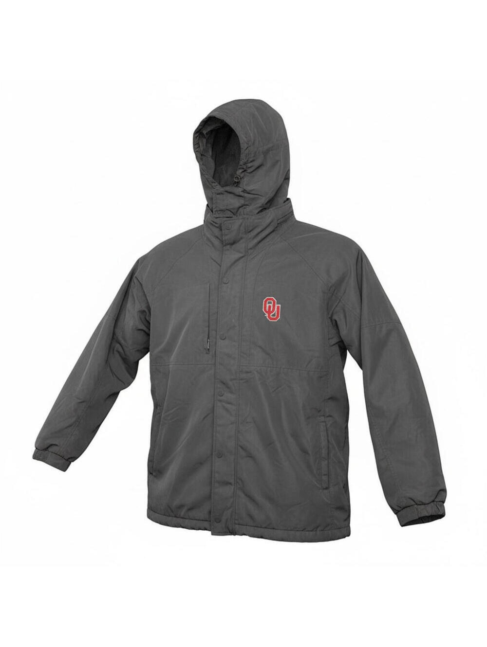 Antigua Jacket Mens XL Insulated Hooded OU Logo Gray Cold Weather